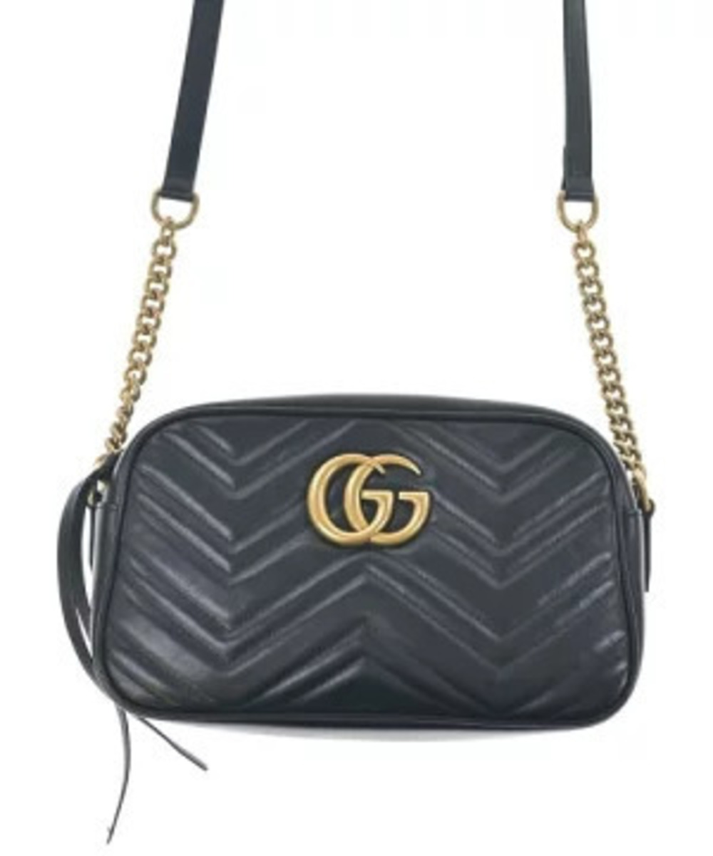 Gucci GG Marmont Camera Bag black matelasse chevron leather Black